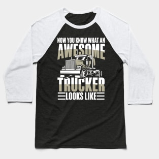 Now You Know What An Awesome Trucker Looks Like Baseball T-Shirt